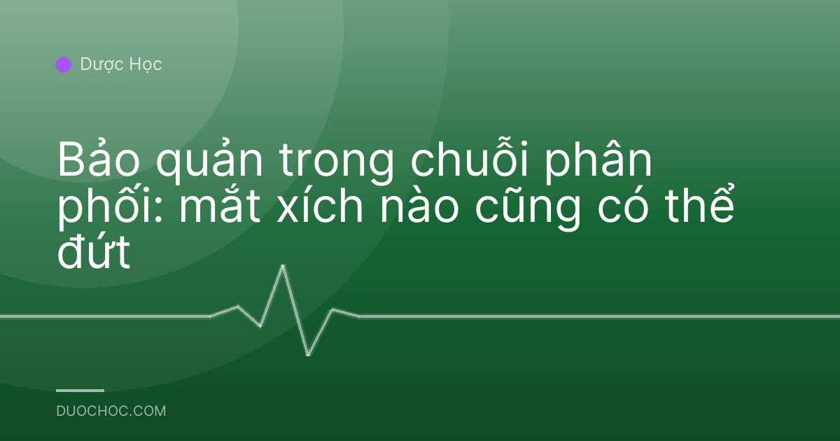 Bảo quản trong chuỗi phân phối: mắt xích nào cũng có thể đứt